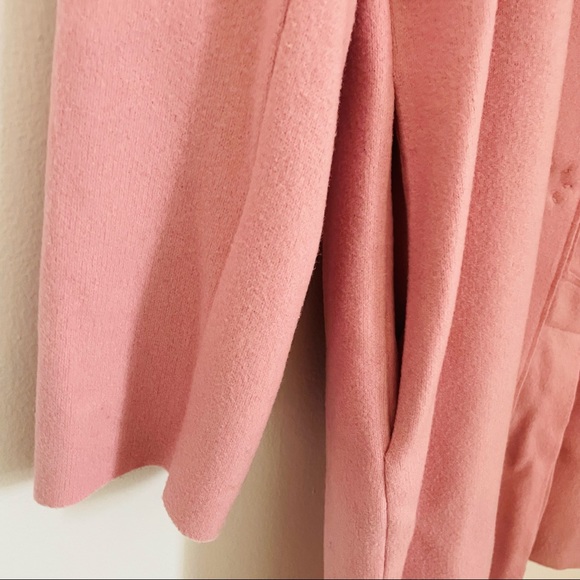 BANANA REPUBLIC Light Pink Long Peacoat Italian Fabric Size Medium - Picture 12 of 15